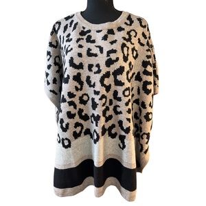Adora Leopard Print Oversized Sweater Size L